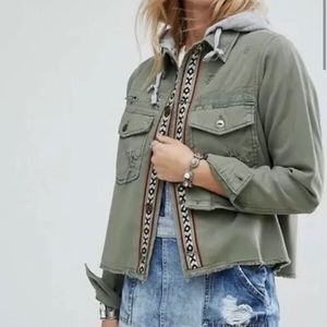 Free People Weekend Wanderer XS Military Jacket